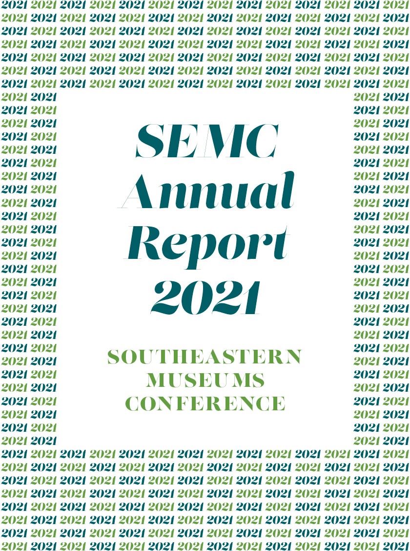 Graphc for SEMC2021 annual Report; a series of blue and green 2021s repeated over and over